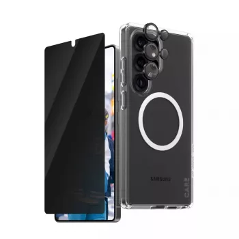 PanzerGlass CARE by ® Flagship 3-in-1 Privacy Bundle Samsung Galaxy S25 Ultra atsparus įbrėžimams ir smūgiams
