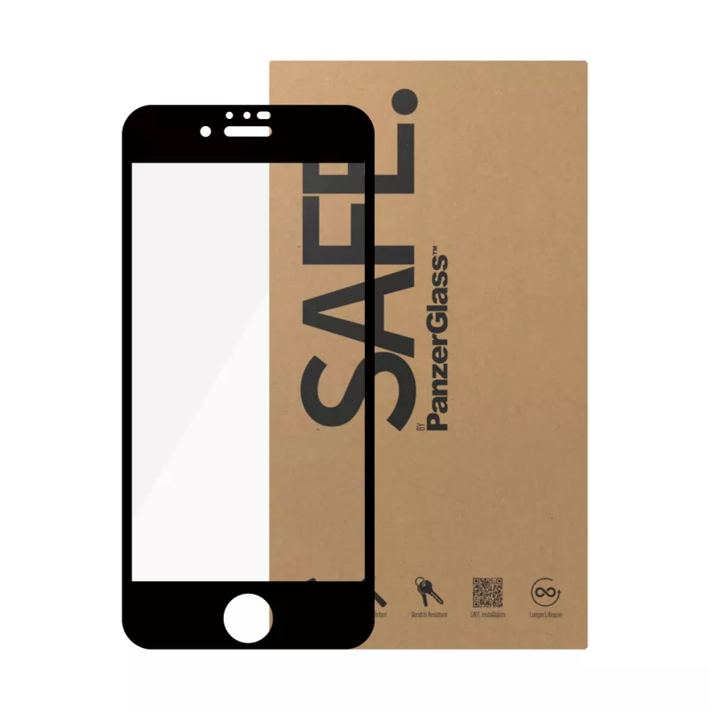 PanzerGlass SAFE. by ® ekrano apsauga iPhone 6 | 6s | 7 | 8 | SE (2020, 2022) | Ultra-Wide Fit | BULK