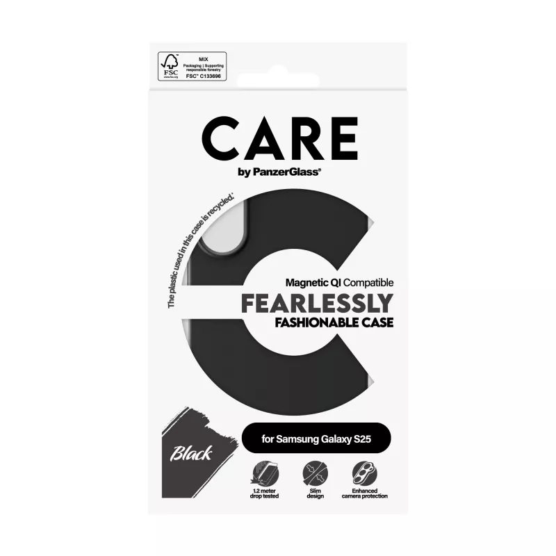 PanzerGlass CARE™ by ® Dėklas Juodas su Qi suderinamumu, skirtas Samsung Galaxy S25
