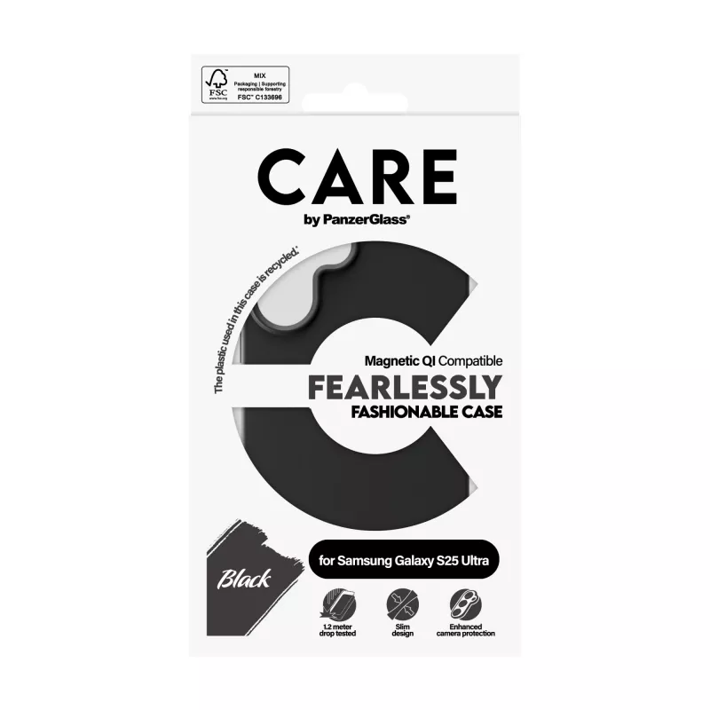 PanzerGlass CARE™ by ® Dėklas Juodas su Qi suderinamumu, skirtas Samsung Galaxy S25 Ultra