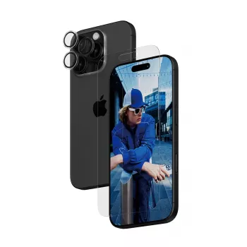 PanzerGlass® 2-in-1 rinkinys, skirtas iPhone 16 Pro, Apple, Apple - iPhone 16 Pro, Sausas uždėjimas, Atsparus įbrėžimams, Atsparus smūgiams, Skaidrus, 1 vnt.