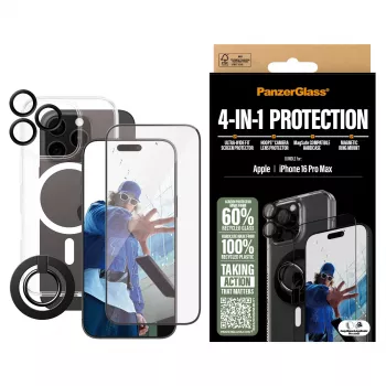 PanzerGlass® 4-in-1 apsaugos rinkinys, skirtas iPhone 16 Pro Max