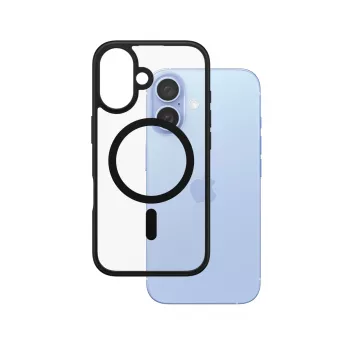 PanzerGlass ® HardCase skaidrus su juodu MagSafe rėmeliu, skirtas iPhone 16