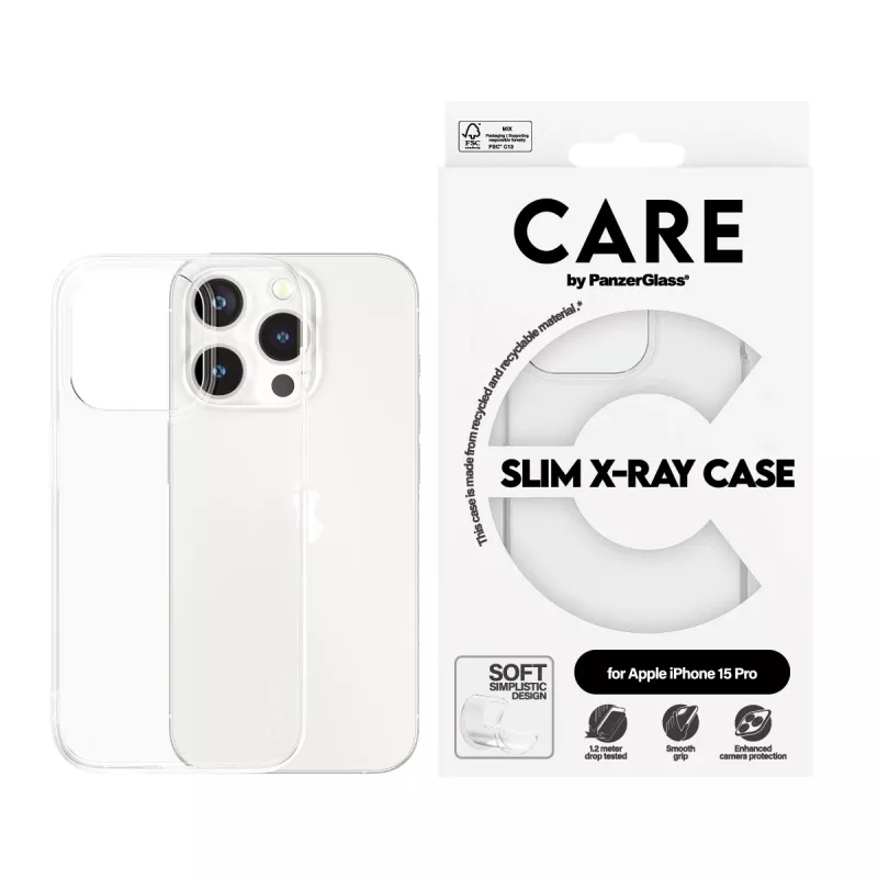 PanzerGlass CARE™ by ® X-Ray dėklas iPhone 15 Pro, Cover, Apple, Apple - iPhone 15 Pro, Transparent