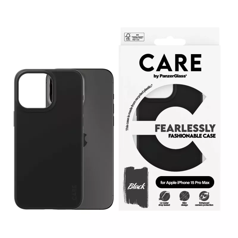 Cover PanzerGlass CARE by madingas dėklas Juoda iPhone 15 Pro Max