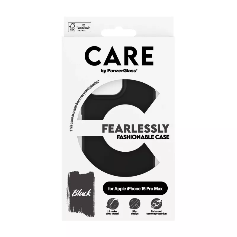 Cover PanzerGlass CARE by madingas dėklas Juoda iPhone 15 Pro Max