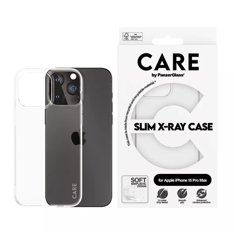 PanzerGlass CARE™ by ® X-Ray dėklas iPhone 15 Pro Max, Cover, Apple, Apple - iPhone 15 Pro Max, Transparent