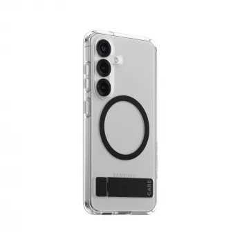 PanzerGlass CARE™ by ® dėklas permatomas su juodu stovu ir Qi suderinamumas Samsung Galaxy S25