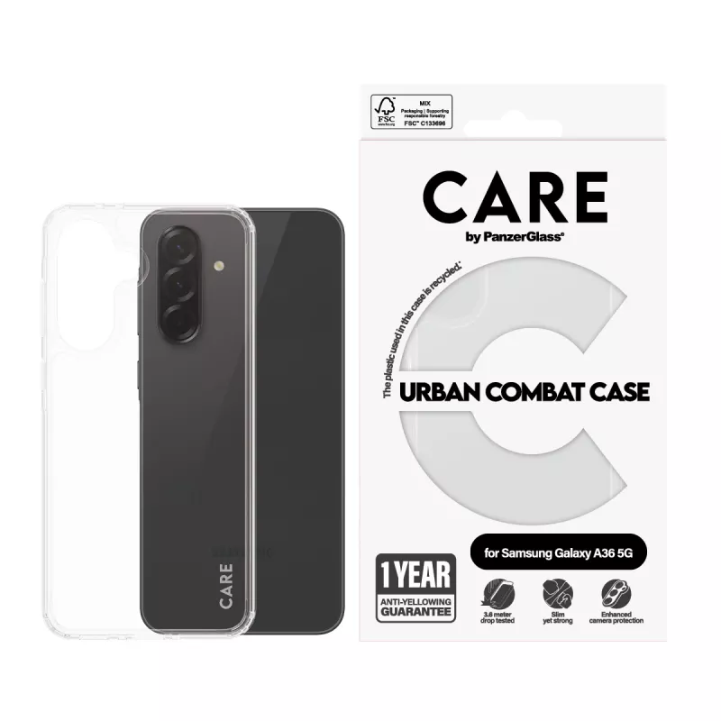 Cover PanzerGlass CARE by Flagship dėklas Transparent Urban Combat Samsung Galaxy new A35 5G