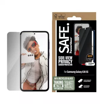 “PanzerGlass SAFE. by ®” privatumo ekrano apsauga “Samsung Galaxy A36 5G” | “Ultra-Wide Fit” su “EasyAligner”