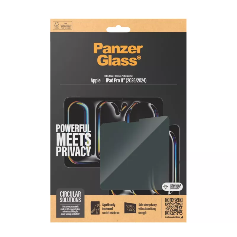 PanzerGlass ® Privatumo ekrano apsauga ® iPad Pro 11'' (2024-2025) | Itin platus pritaikymas