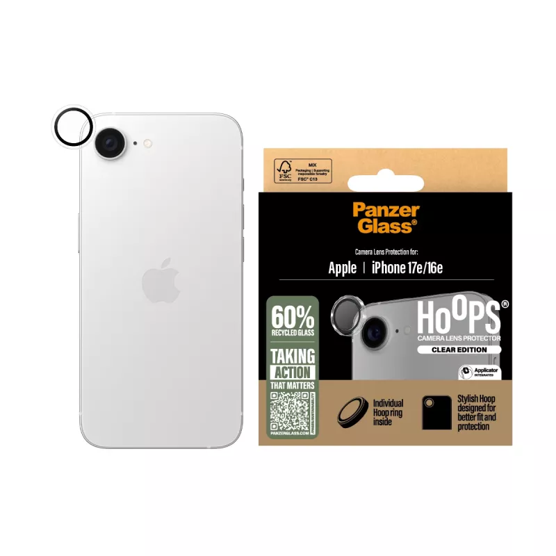 PanzerGlass ® Hoops® fotoaparato objektyvo apsauga permatoma iPhone 17e | 16e