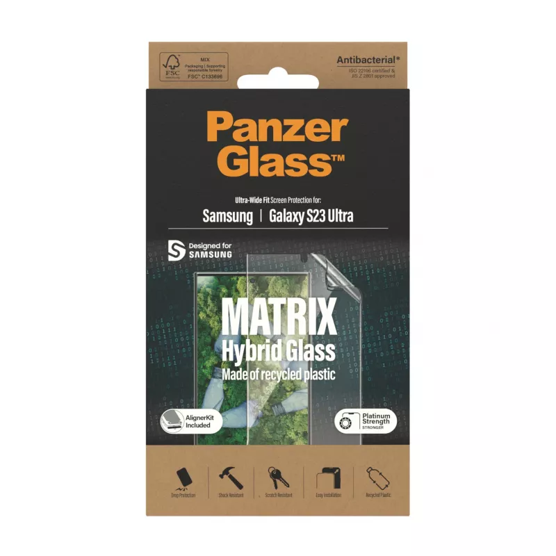 PanzerGlass ® ECO MATRIX ekrano apsauginė plėvelė Samsung Galaxy S23 Ultra | Itin platus pritaikymas su išlygiavimo rinkiniu