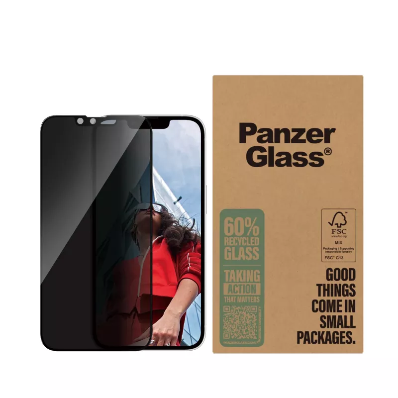 PanzerGlass ® Privatumą užtikrinanti ekrano apsauga iPhone 17e | 16e | 14 | 13 | 13 Pro | Ultra-Wide Fit