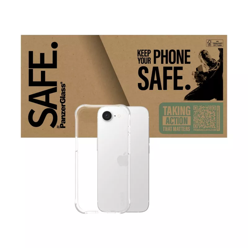PanzerGlass SAFE. by ® TPU dėklas permatomas iPhone 17e | 16e