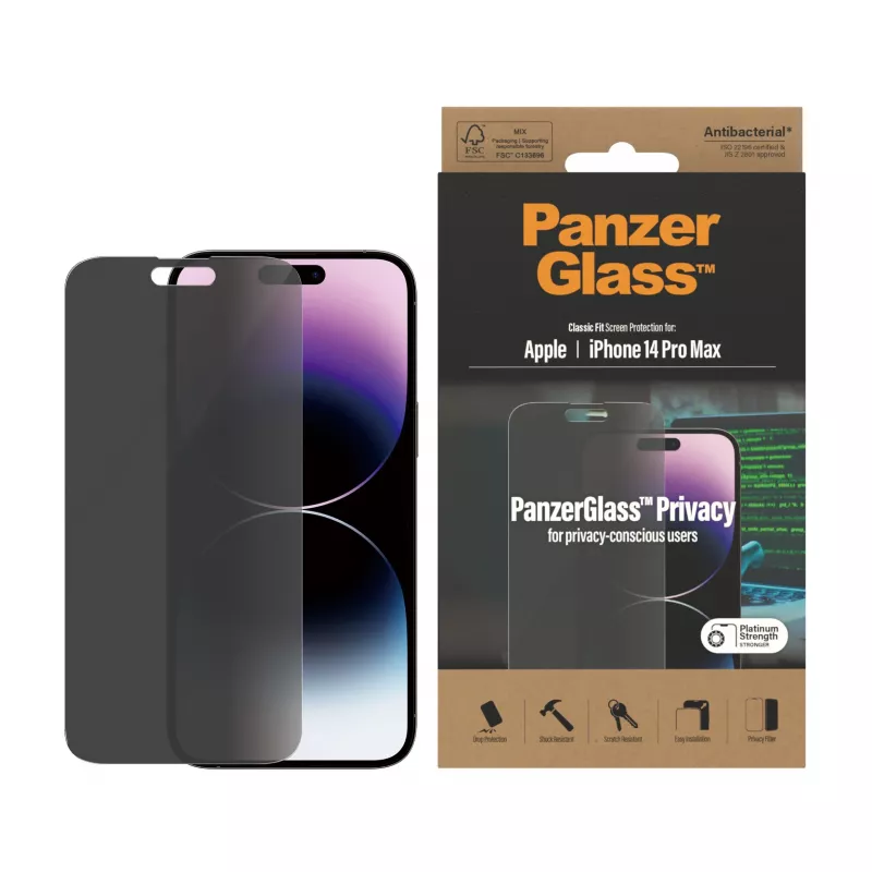 PanzerGlass ® Privatumo ekrano apsauga iPhone 14 Pro Max | Classic Fit