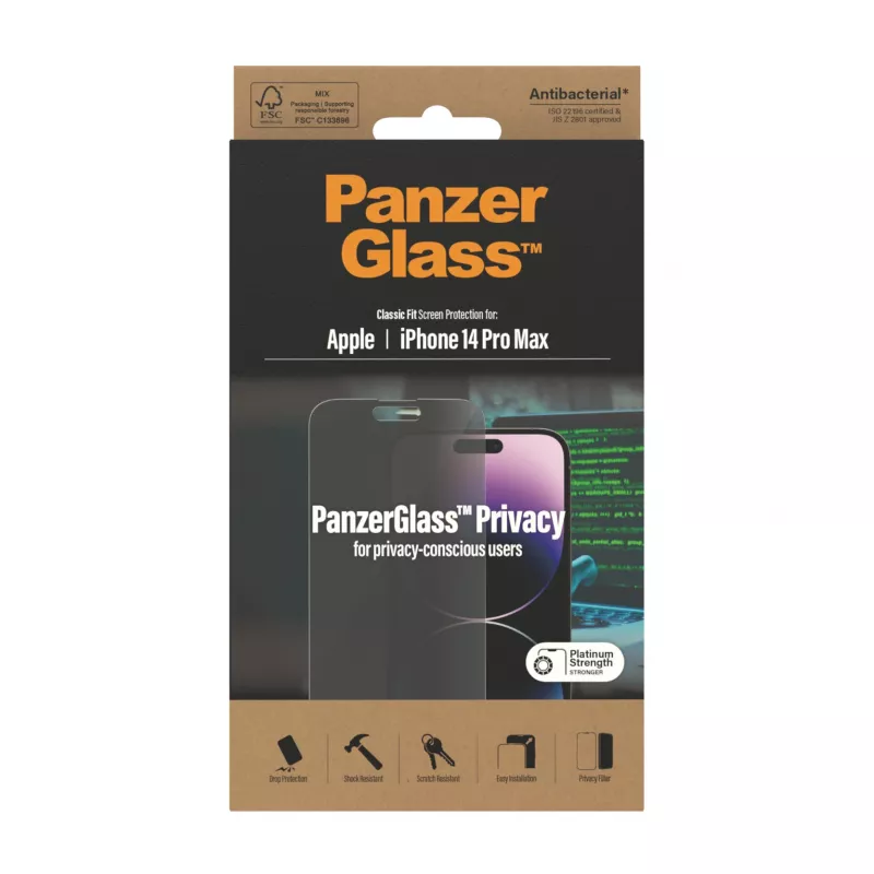 PanzerGlass ® Privatumo ekrano apsauga iPhone 14 Pro Max | Classic Fit