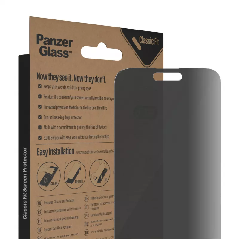 PanzerGlass ® Privatumo ekrano apsauga iPhone 14 Pro Max | Classic Fit