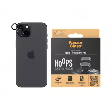 PanzerGlass ® Hoops® kameros objektyvo apsauga juoda iPhone 15 | 15 Plus
