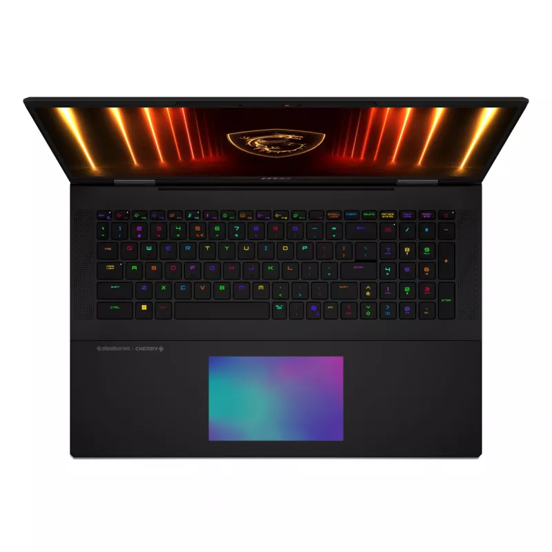 Nešiojamas kompiuteris MSI Titan 18 HX AI A2XWIG-073, Intel Core Ultra 9 285HX, 45,7 cm (18 colių) UHD+, 64 GB DDR5-SDRAM, 6 TB SSD, NVIDIA GeForce RTX 5080, Wi-Fi 7 (802.11be), Windows 11 Pro, juodas