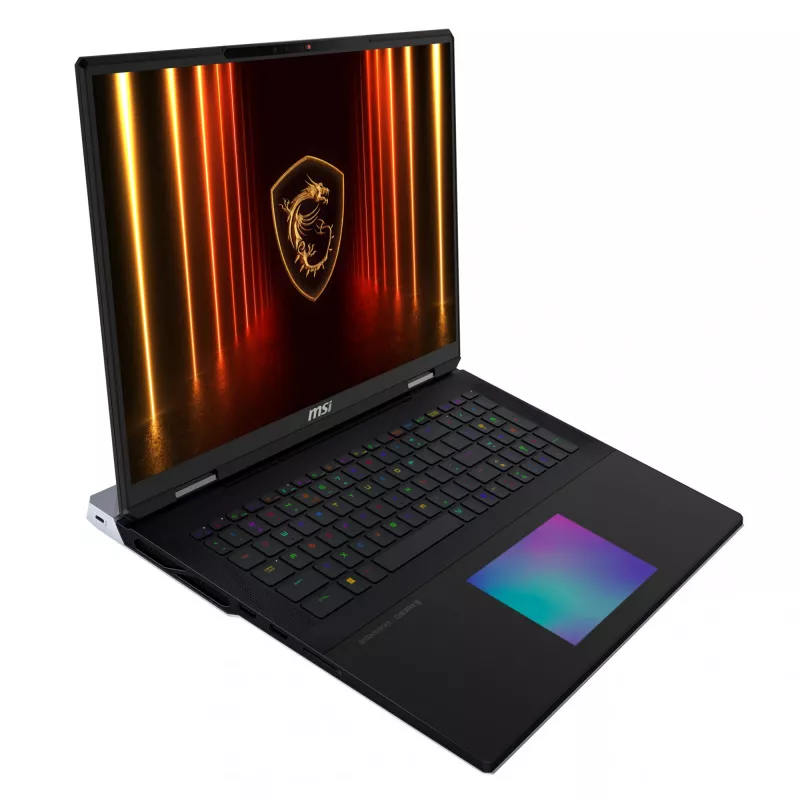 Nešiojamas kompiuteris MSI Titan 18 HX AI A2XWIG-073, Intel Core Ultra 9 285HX, 45,7 cm (18 colių) UHD+, 64 GB DDR5-SDRAM, 6 TB SSD, NVIDIA GeForce RTX 5080, Wi-Fi 7 (802.11be), Windows 11 Pro, juodas