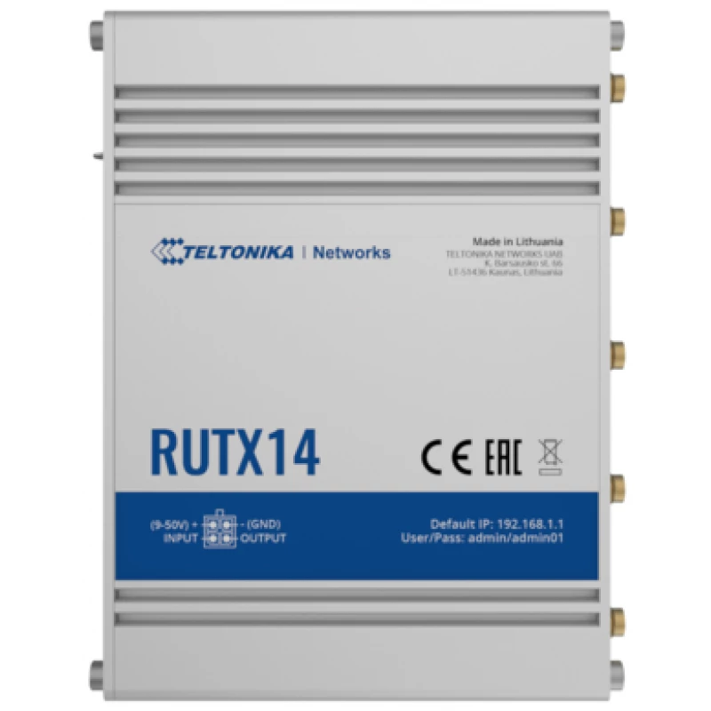 TELTONIKA Rutx14 4g Lte Cat12 Wi-Fi pramoninis maršrutizatorius