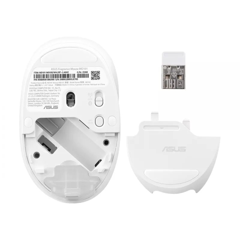 ASUS Fragrance MD101 pelė Namų Abiem rankoms tinkama RF belaidė + Bluetooth optinė 2400 DPI