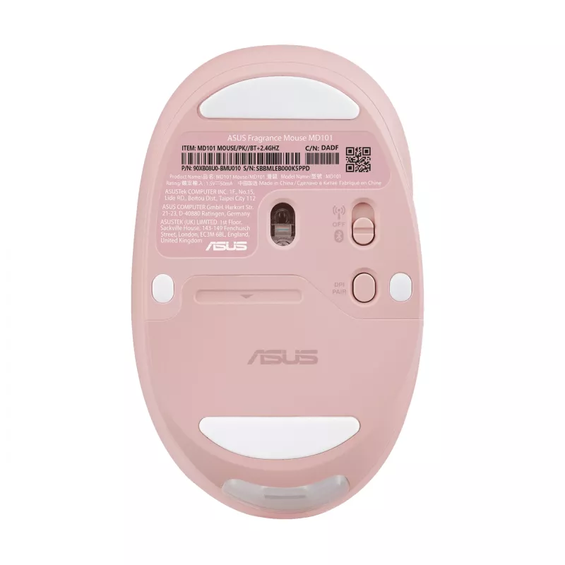 ASUS Fragrance MD101 pelė Namams Abiem rankoms tinkama RF belaidė + Bluetooth optinė 2400 DPI