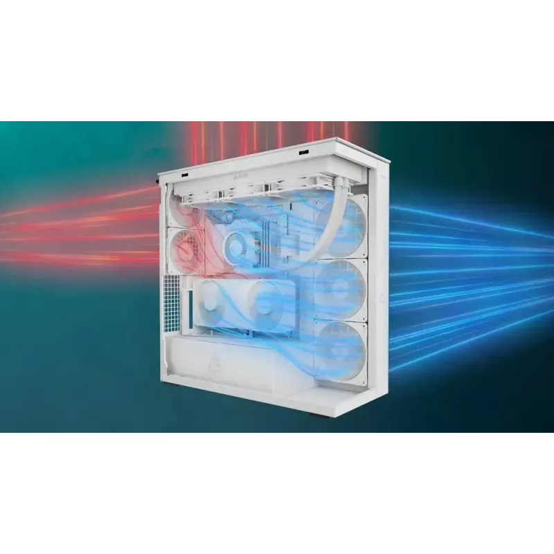 ARCTIC Xtender VG (White) Premium E-ATX PC Case su vertikaliu GPU montavimu