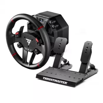 Thrustmaster T598 Juoda, Red USB Vairas + pedalai Analoginis / skaitmeninis PC, PlayStation 4, PlayStation 5
