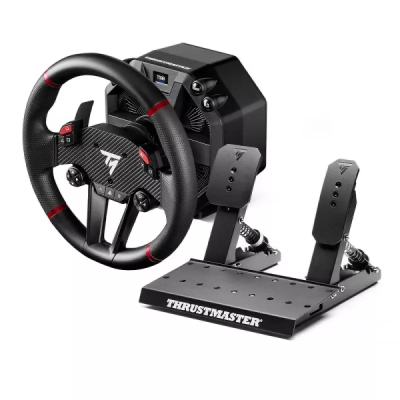 Thrustmaster T598 Juoda, Red USB Vairas + pedalai Analoginis / skaitmeninis PC, PlayStation 4, PlayStation 5