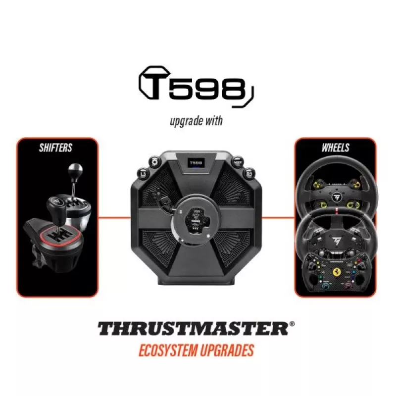 Thrustmaster T598 Juoda, Red USB Vairas + pedalai Analoginis / skaitmeninis PC, PlayStation 4, PlayStation 5