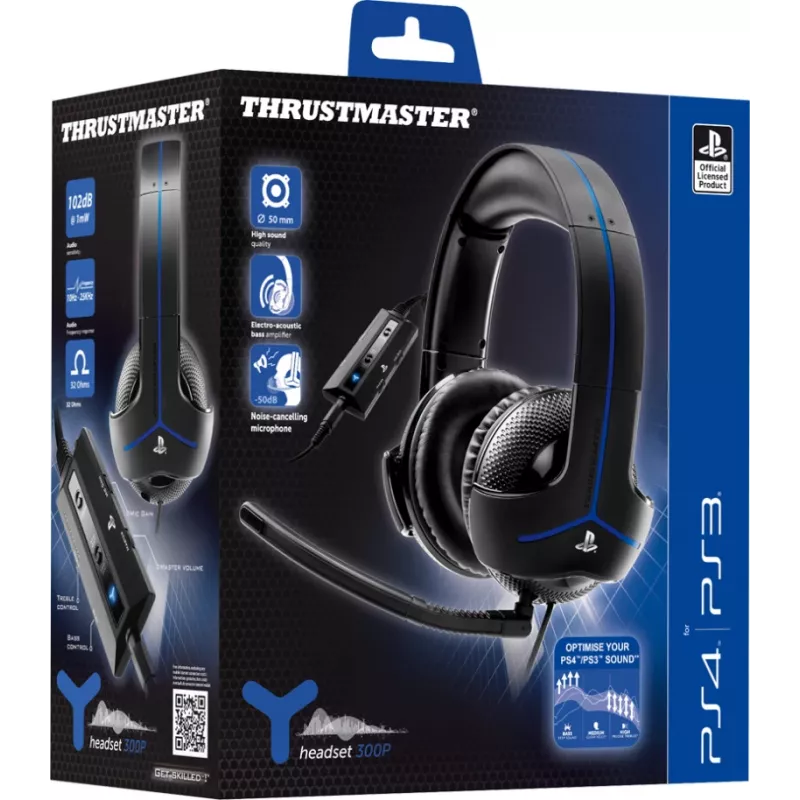 Thrustmaster Y-300P ausinės su mikrofonu laidinės ant galvos juosta žaidimams juodos spalvos
