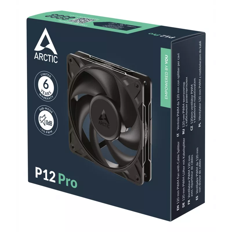 ARCTIC Freezer P12 Pro - 120 mm PWM ventiliatorius, Ventiliatorius, 12 cm, 131 m³/h, Juoda