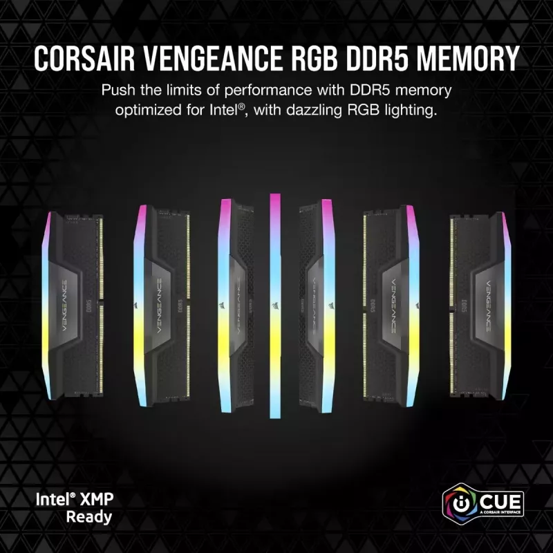 CORSAIR Memory 32GB DDR5 (2x16gb) Dram 6400mt/s CL36 Memory Kit Vengeance RGB - Juoda