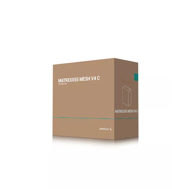 PC korpusas DeepCool MATREXX 55 MESH V4 C Midi Tower juodas — ATX, grūdintas stiklas, priekinė tinklinė panelė, USB-C