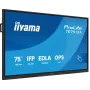 iiyama TE7513A-B1AG Interaktyvus ekranas 190,5 cm (75 col.) Wi-Fi 500 cd/m² 4K Ultra HD Juodas Liečiamas ekranas Įmontuotas procesorius Android 18/7