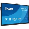 iiyama TE7513A-B1AG Interaktyvus ekranas 190,5 cm (75 col.) Wi-Fi 500 cd/m² 4K Ultra HD Juodas Liečiamas ekranas Įmontuotas procesorius Android 18/7