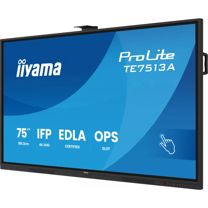iiyama TE7513A-B1AG Interaktyvus ekranas 190,5 cm (75 col.) Wi-Fi 500 cd/m² 4K Ultra HD Juodas Liečiamas ekranas Įmontuotas procesorius Android 18/7
