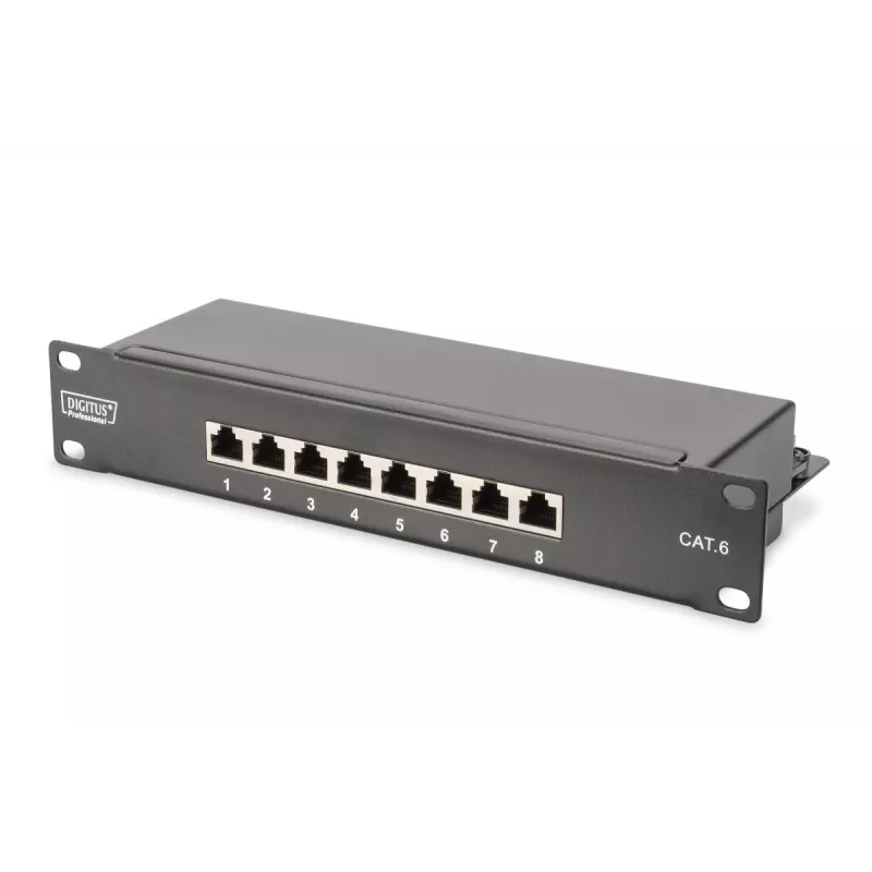 DIGITUS 10in network bundle incl. 9U cabinet Juoda shelf PDU 8-port switch CAT6 patch panel