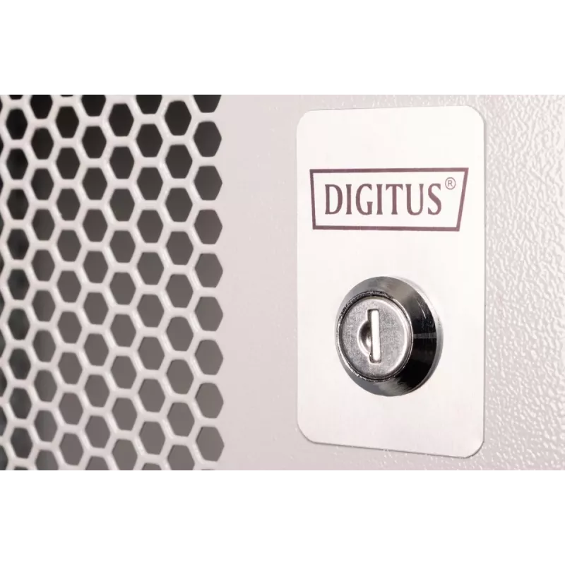 DIGITUS 19 colių 9U sieninė spinta SOHO Pro perforuotomis durelėmis 460 x 540 x 400 mm nesumontuota pilka