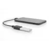 DIGITUS USB 2.0 adapterio laidas, OTG, tipas micro B - A M/F, 15cm USB 2.0 atitinka, stačiu kampu, juodas