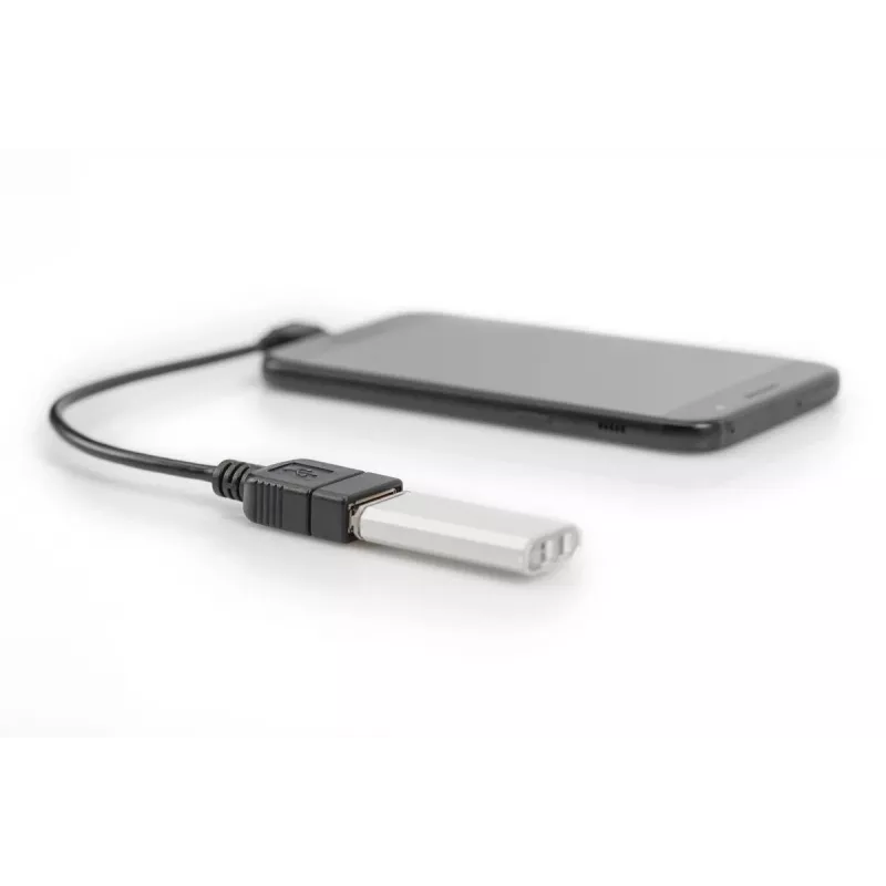 DIGITUS USB 2.0 adapterio laidas, OTG, tipas micro B - A M/F, 15cm USB 2.0 atitinka, stačiu kampu, juodas