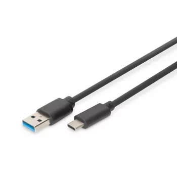 DIGITUS USB Type-C jungiamasis kabelis, tipas C į A M/M, 1 m, Super Speed, juodas