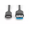 DIGITUS USB Type-C jungiamasis kabelis, tipas C į A M/M, 1 m, Super Speed, juodas