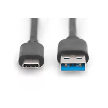 DIGITUS USB Type-C jungiamasis kabelis, tipas C į A M/M, 1 m, Super Speed, juodas