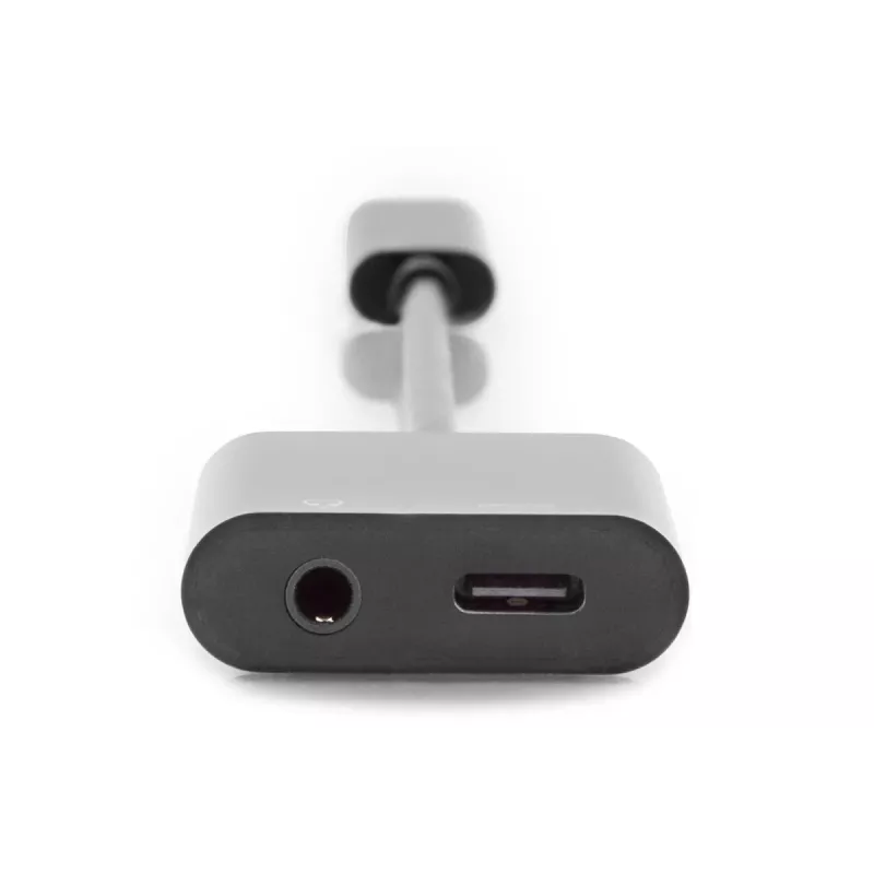 DIGITUS USB Type-C skirstytuvo kabelis, C tipo - 3,5 mm + C tipo kištukas/lizdas/lizdas, 20 cm, juodas