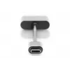 DIGITUS USB Type-C skirstytuvo kabelis, C tipo - 3,5 mm + C tipo kištukas/lizdas/lizdas, 20 cm, juodas