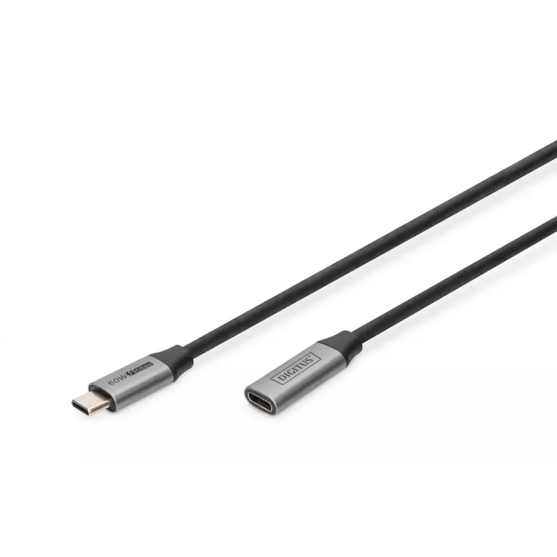 DIGITUS USB-C/M į USB-C/F PD60W Gen1 USB3.0 ilginamasis kabelis 1m 4K@60Hz