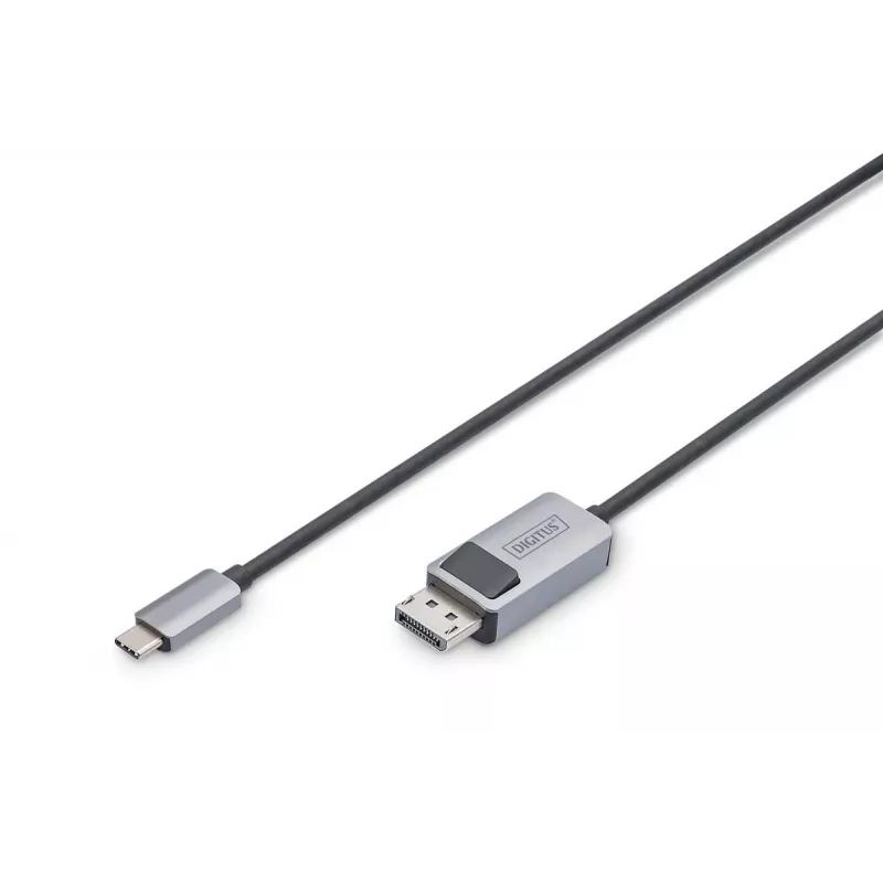 DIGITUS USB Type C to DP adapter kabelis 8Ka30Hz. HBR3 Alu Housing Juoda 1m